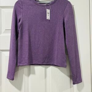 Gap Girls Sparkly Purple Top Size 12 NWT